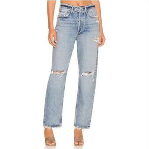 Agolde 90's Mid Rise Loose Straight Leg Jeans in Isolate Size 23 NWT